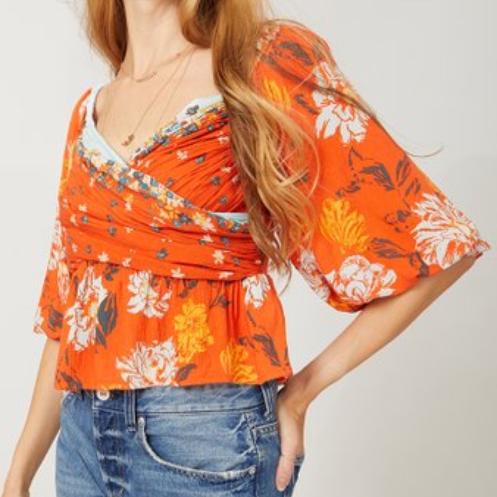 Free People Floral Mirabelle A-Line Top